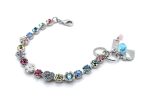 Bracelet By Mariana Woman Lovely Rose and Aquamarine Swarovski Crystals - Image 2