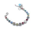 Bracelet By Mariana Woman Lovely Rose and Aquamarine Swarovski Crystals - Image 3
