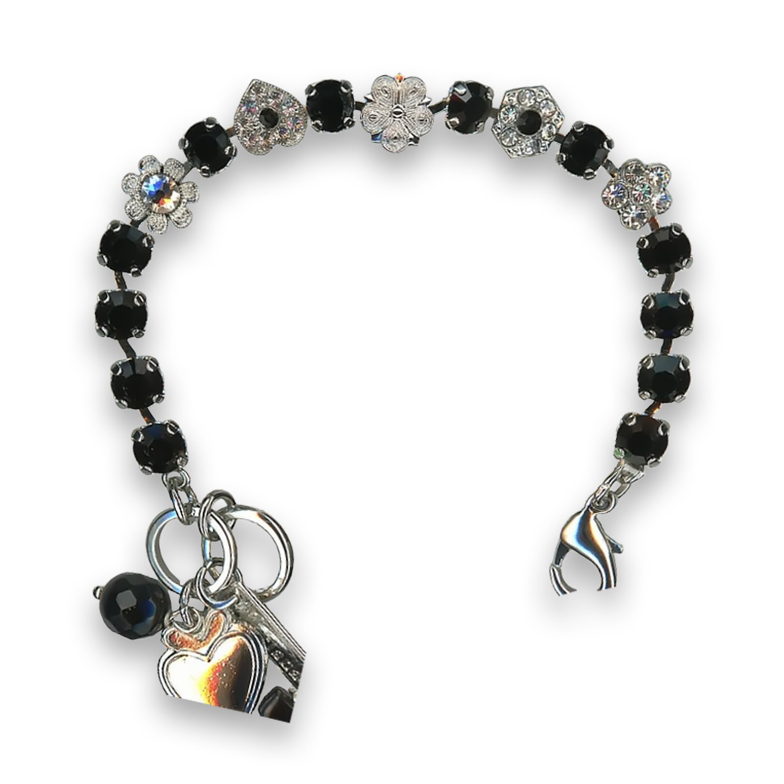B-4028-2-280-1-SP (1) Bracelet by Mariana Cocktail Hour Coll. Elegant Jet and Clear Swarovski Crystals - Image 1