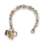 Bracelet by Mariana Africa Coll. Exquisite White Shell Mineral and Clear Swarovski Crystals - Image 2