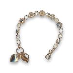 Bracelet by Mariana Cocktail Hour Coll. Timeless White Shell Mineral and Clear Swarovski Crystals - Image 3