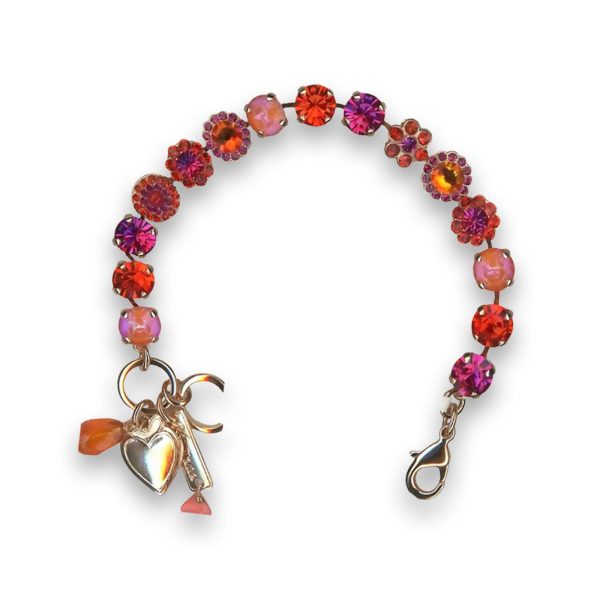 Bracelet by Mariana Songbook Coll. Beautiful Orange and Fuchsia Swarovski Crystals