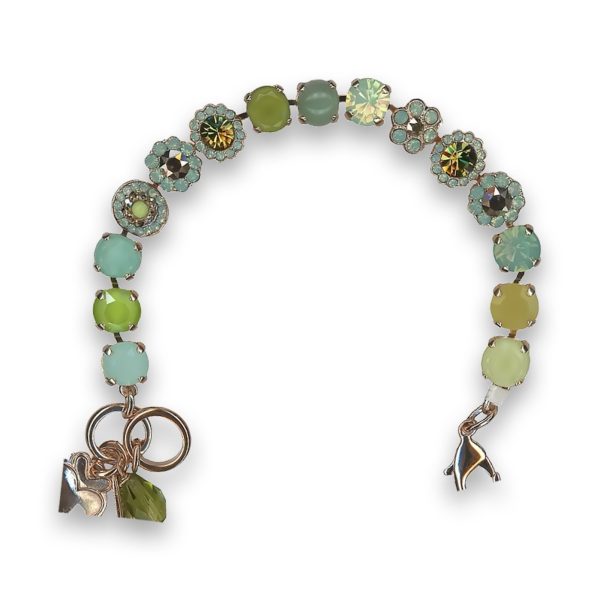 Bracelet by Mariana Winter 2019 Coll. Fab Aventurine Mineral and Green Swarovski Crystals