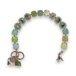Bracelet by Mariana Winter 2019 Coll. Fab Aventurine Mineral and Green Swarovski Crystals - Image 2