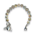 Bracelet by Mariana Joy Of Life Coll. Glamorous Riverstone Mineral and Golden Swarovski Crystals