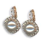 Earrings by Mariana My Treasures Coll. Beautiful Pearl and Clear Swarovski Crystals - Image 2