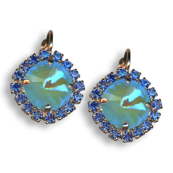 Earrings by Mariana Joy Of Life Coll. Shimmering Laguna and Sapphire Swarovski Crystals