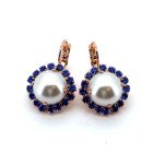 Earrings By Mariana Woman Glamorous Pearl and Sapphire Swarovski Crystals