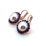 Earrings By Mariana Woman Glamorous Pearl and Sapphire Swarovski Crystals - Image 2