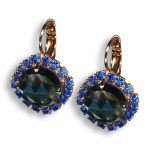 Earrings by Mariana My Treasures Coll. Fab Blue Topaz Mineral and Sapphire Swarovski Crystals - Image 3