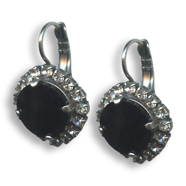 Earrings by Mariana Cocktail Hour Coll. Gorgeous Jet and Clear Swarovski Crystals