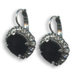Earrings by Mariana Cocktail Hour Coll. Gorgeous Jet and Clear Swarovski Crystals - Image 2