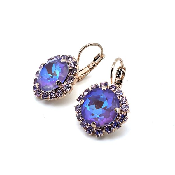 Earrings By Mariana Woman Adorable Lavender and Violet Swarovski Crystals