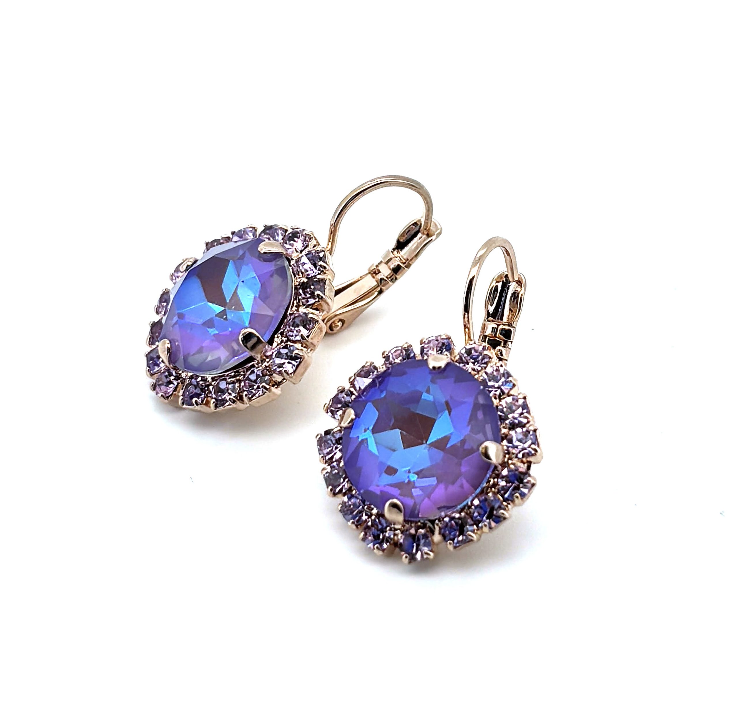 E-1137-1R-371144-RG6 (1) Earrings By Mariana Woman Adorable Lavender and Violet Swarovski Crystals - Image 1