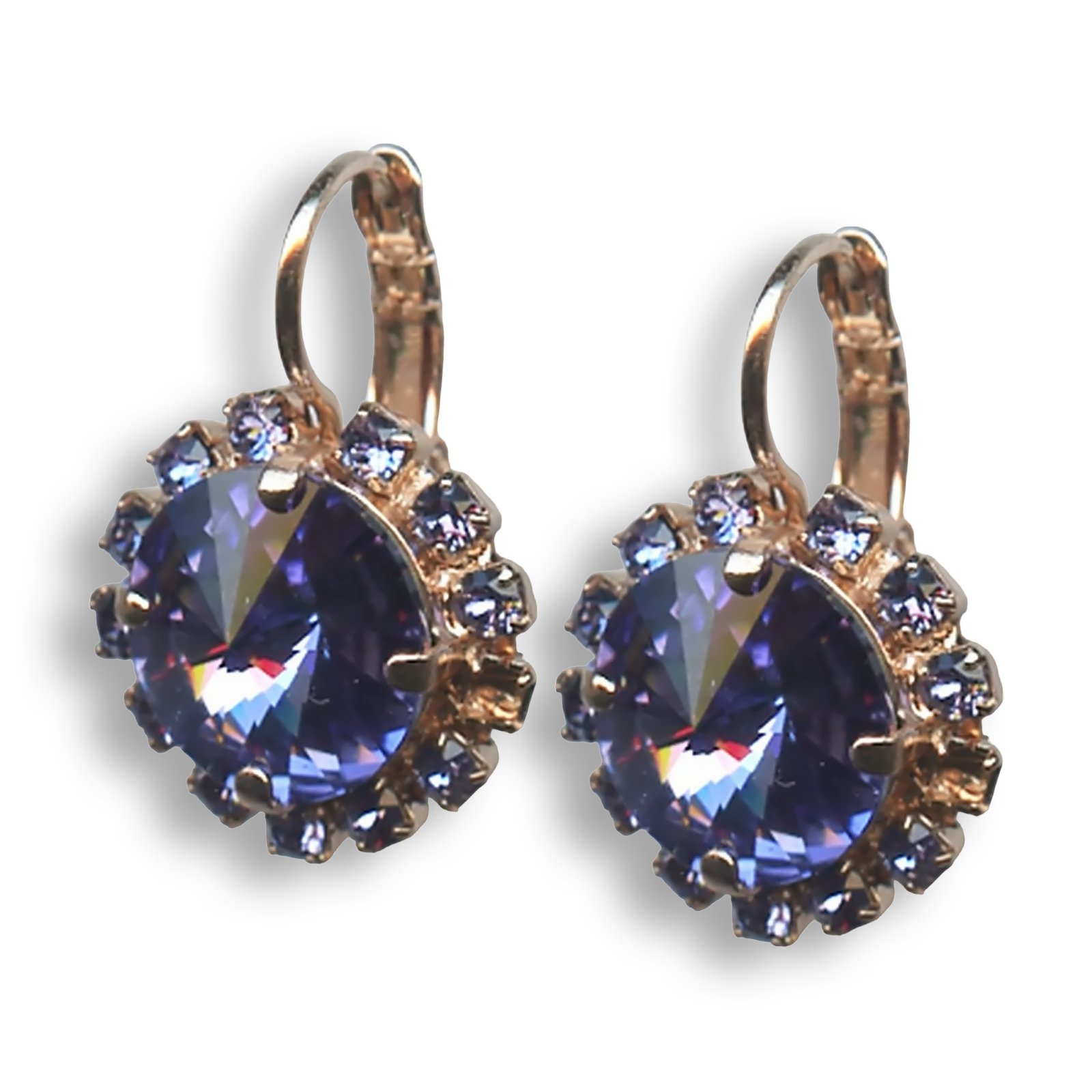 E-1137-1R-53953-RG6 (1) Earrings by Mariana My Treasures Coll. Sophisticated Tanzanite Swarovski Crystals - Image 1