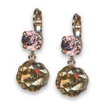 Earrings by Mariana Odyssey Coll. Beautiful Rose and Golden Swarovski Crystals - Image 2