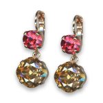 Earrings by Mariana Winter Wonderland Coll. Sassy Pink and Golden Swarovski Crystals