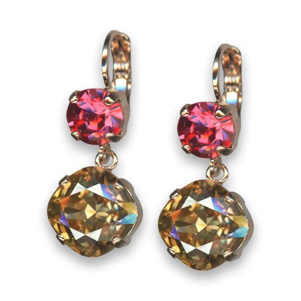 Earrings by Mariana Winter Wonderland Coll. Sassy Pink and Golden Swarovski Crystals