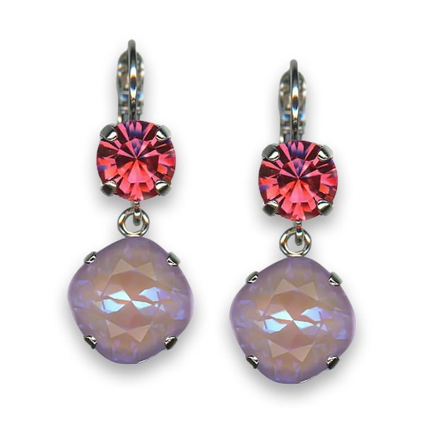 Earrings by Mariana Summer 2022 Coll. Beautiful Rose and Lavender Swarovski Crystal