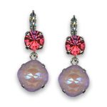 Earrings by Mariana Summer 2022 Coll. Beautiful Rose and Lavender Swarovski Crystal - Image 2