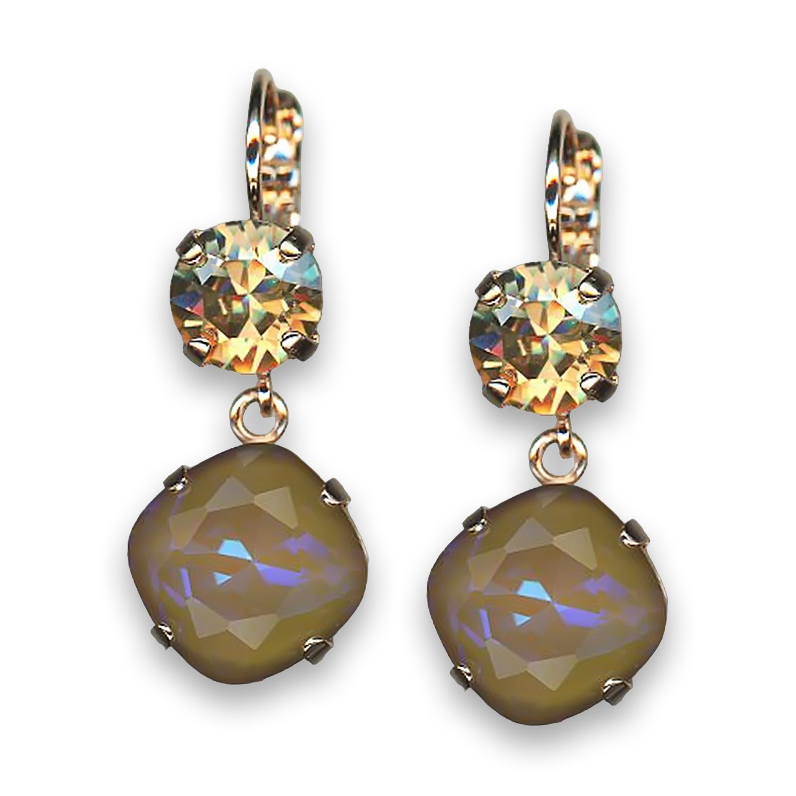 E-1326-0-1153-RG6 (1) Earrings by Mariana A La Mode Coll. Exquisite Golden and Horizon Swarovski Crystals - Image 1