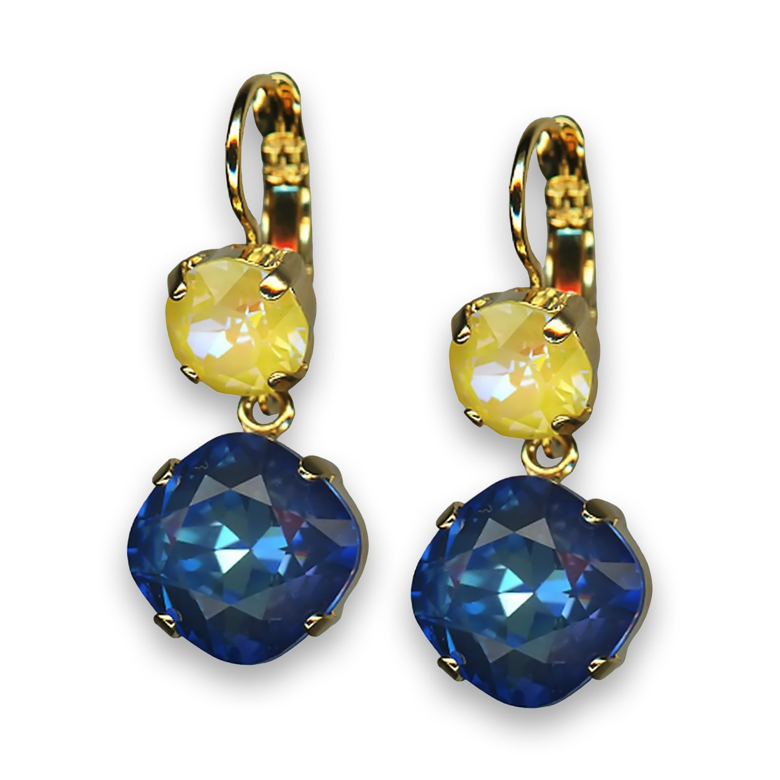 E-1326-0-160-2-YG6 (1) Earrings by Mariana My Treasures Coll. Shimmering Sunshine and Capri Swarovski Crystals - Image 1