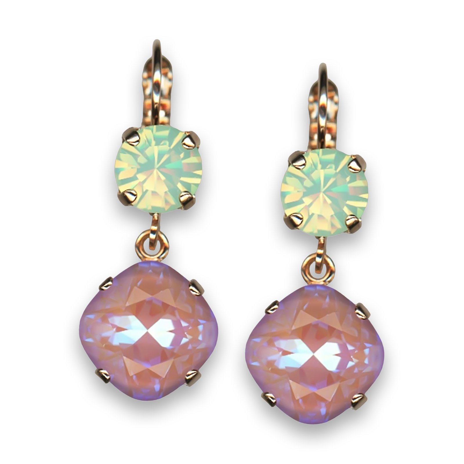 E-1326-0-1910-RG6 (1) Earrings by Mariana Botanica Coll. Lovely Lavender and Opal Swarovski Crystals - Image 1