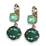 Earrings by Mariana Botanica Coll. Elegant Green and Peridot Swarovski Crystals - Image 3