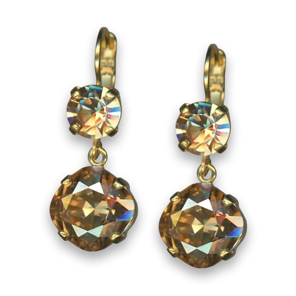 Earrings by Mariana My Treasures Coll. Fab Golden Shadow Swarovski Crystals