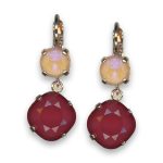 Earrings by Mariana My Treasures Coll. Stunning Red and Peach Swarovski Crystals - Image 2