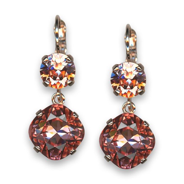 Earrings by Mariana My Treasures Coll. Beautiful Rose Peach Swarovski Crystals