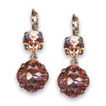 Earrings by Mariana My Treasures Coll. Beautiful Rose Peach Swarovski Crystals - Image 2