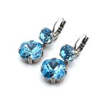 Earrings By Mariana Woman Adorable Light Turquoise and Aquamarine Swarovski Crystals