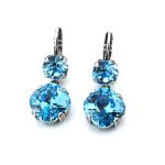 Earrings By Mariana Woman Adorable Light Turquoise and Aquamarine Swarovski Crystals - Image 4