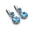 Earrings By Mariana Woman Adorable Light Turquoise and Aquamarine Swarovski Crystals - Image 2
