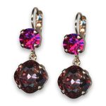 Earrings by Mariana Caribbean Life Coll. Glamorous Fuchsia and Burgundy Swarovski Crystals