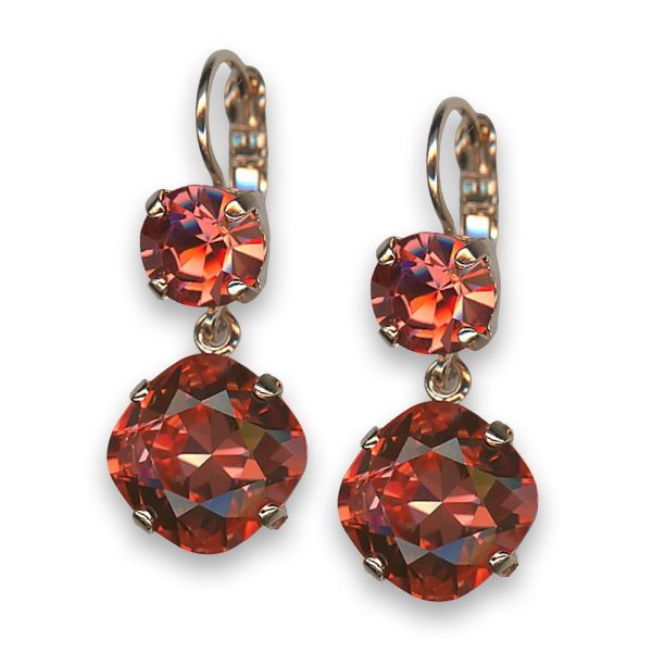 Earrings by Mariana My Treasures Coll. Stunning Padparadscha Swarovski Crystals