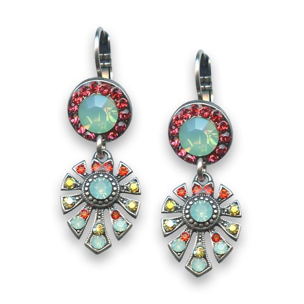 Earrings by Mariana Silk Road Coll. Beautiful Padparadscha and Opal Swarovski Crystals