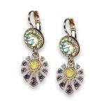 Earrings By Mariana Woman Adorable Yellow and Tanzanite Swarovski Crystals - Image 3