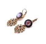 Earrings By Mariana Woman Lovely Lavender and Chrysolite Swarovski Crystals - Image 2