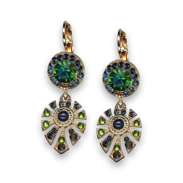 Earrings by Mariana Winter 2021 Coll. Glamorous Emerald and Montana Swarovski Crystals
