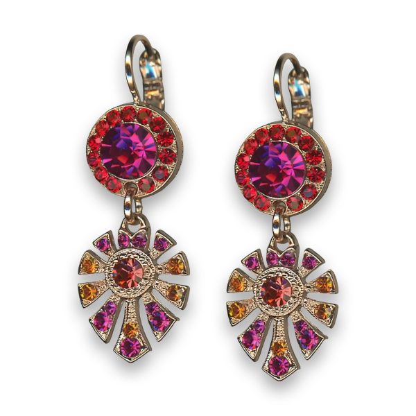 Earrings by Mariana Winter 2021 Coll. Stunning Fuchsia and Siam Swarovski Crystals