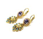 Earrings By Mariana Woman Timeless Pearl and Aquamarine Swarovski Crystals