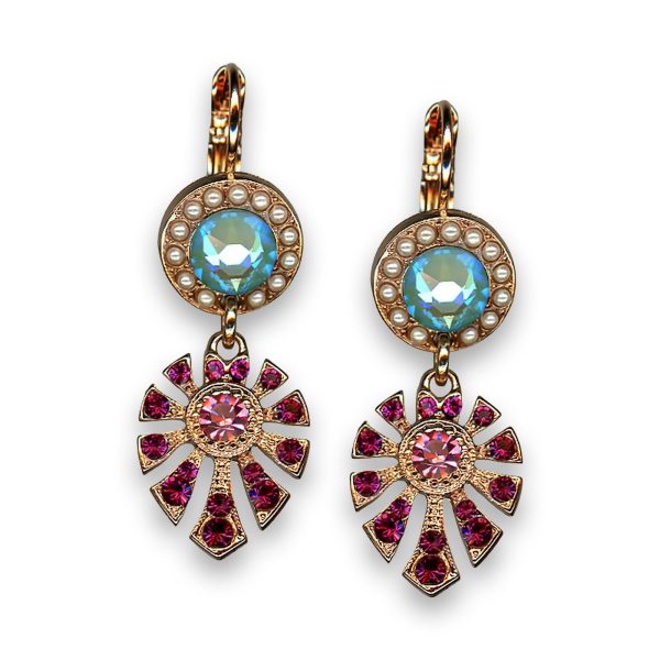 Earrings by Mariana Once Upon a Mariana Coll. Lovely Fuchsia and Laguna Swarovski Crystals