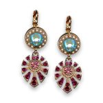Earrings by Mariana Once Upon a Mariana Coll. Lovely Fuchsia and Laguna Swarovski Crystals - Image 3
