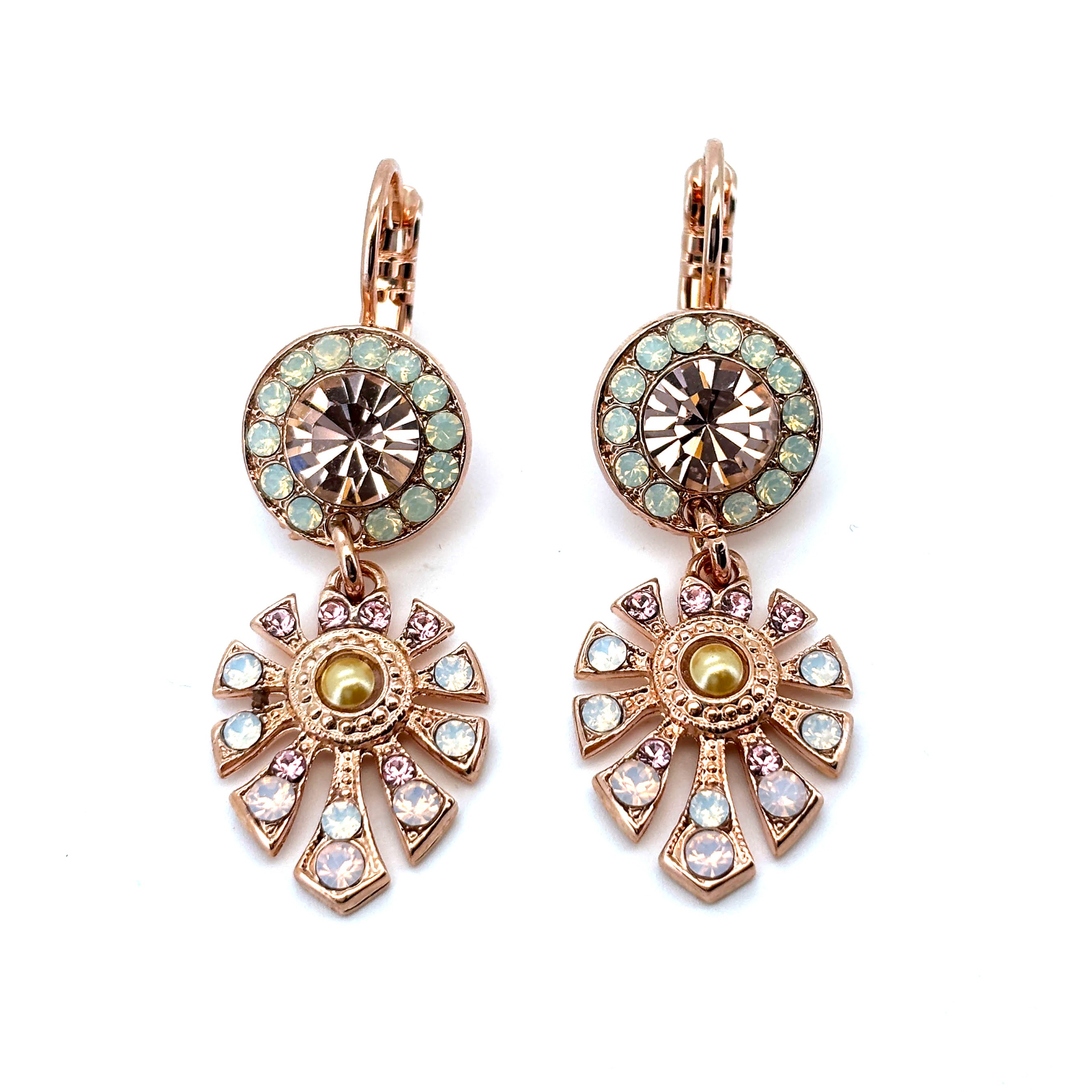 E-1514-3-1306-RG6 (4) Earrings By Mariana Woman Fab Golden Shadow and Opal Swarovski Crystals - Image 1