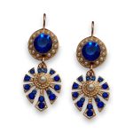Earrings by Mariana My Treasures Coll. Elegant Sapphire and Pearl Swarovski Crystals - Image 3