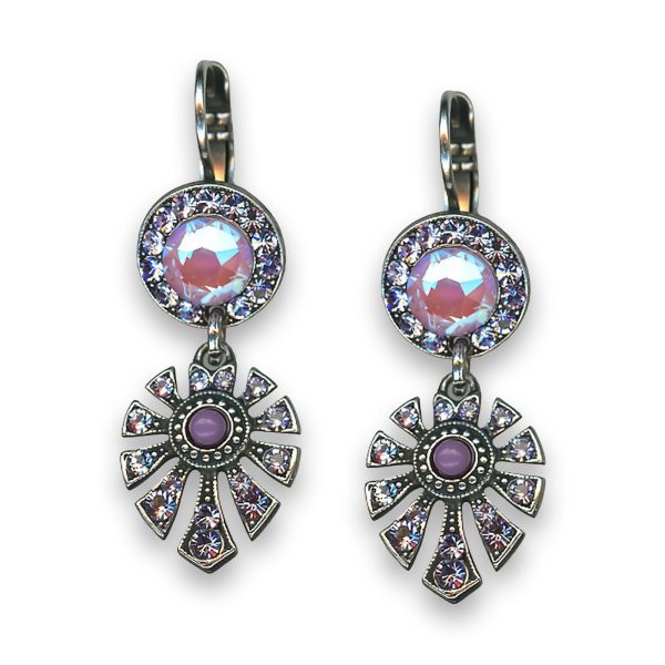 Earrings By Mariana Woman Lovely Lavender and Lilac Swarovski Crystals