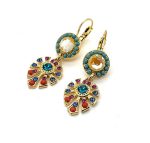 Earrings By Mariana Woman Stylish Sunshine and Turquoise Swarovski Crystals - Image 2