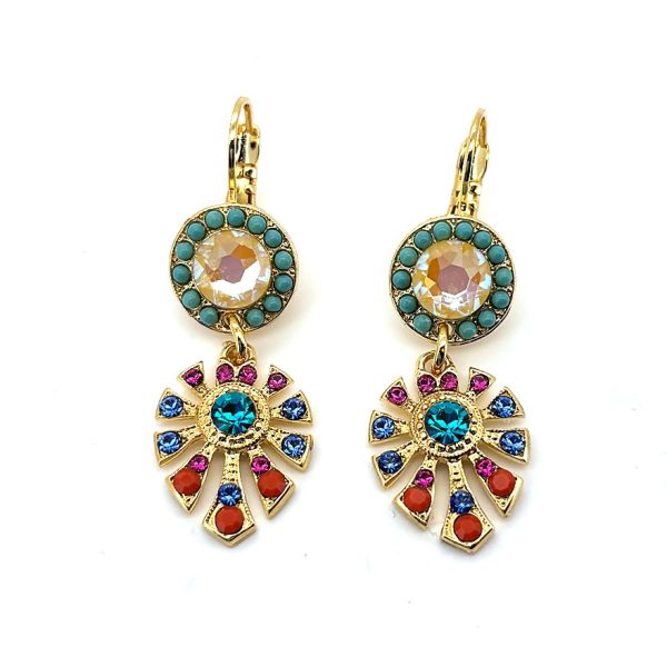 Earrings By Mariana Woman Stylish Sunshine and Turquoise Swarovski Crystals